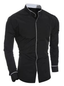 เสื้อโปโลสำหรับตีกอล์ฟของผู้ชายผ้าคอตตอนแบบ100% ออกแบบได้ตามที่ต้องการปกตั้งทำจากผ้าฝ้ายเนื้อนุ่มและแขนสั้นดีไซน์ย้อมสี - Product Image 2