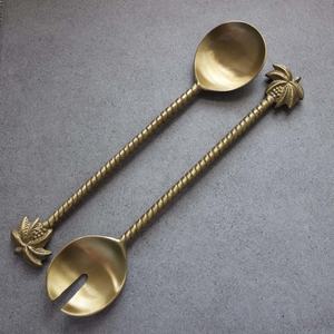 Stainless Steel Screw Key Handle Stainless Steel Mirror Polished <b>Silver</b> Salad Serving Set for Wedding and Party - Product Image 2