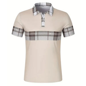 2025 verano hombres manga corta para camisa 3D rayas estampado Digital liso teñido tejido 100% algodón antiarrugas Casual barato - Product Image 6