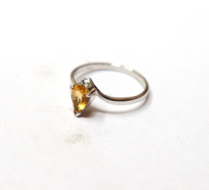 Bague de mariage en pierre précieuse citrine naturelle en argent sterling 925 plaqué or belle main Designer mode Unique bijoux asiatique - Product Image 3