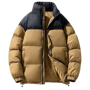 Veste matelassée en laine pour homme, capuche, style streetwear, fermeture éclair sur le devant, service OEM disponible, standard - Product Image 1