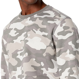 Pull personnalisé vierge poids lourd promotionnel en gros 95% coton 320G pull polaire ras du cou hommes sweat-shirt - Product Image 3