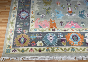 High Quality Wool Oushak Turkish Knot Style <b>Rugs</b> Hand Knotted with Embroidered Design for Home for Bathroom Kitchen Picnic Use - Product Image 4