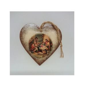 Décoration intérieure moderne rustique en bois en forme de cœur suspendu pour chambre à coucher salon et objets de décoration de Noël - Product Image 3