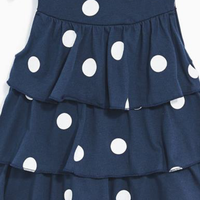 Mädchen-Schichtkleid aus 100% Baumwollsatin mit Allover-Polka-Dot-Print, aus Bangladesch, auf Lager, ODM-Lieferung, 7 Tage Musterlieferzeit
