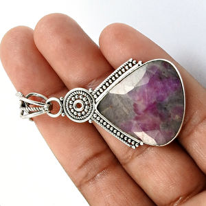 Nueva Venta de joyería fina, Plata de Ley 925, rubí Natural, Josite, piedra preciosa, forma de pera, colgante étnico, joyería Bohemia hecha a mano - Product Image 3