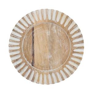 Table de cuisine en bois naturel pour la maison Assiette de présentation ronde faite à la main en bois massif Taille personnalisée Fabricant artisanal - Product Image 3