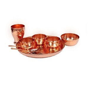 Ensemble de dîner en cuivre de haute qualité en gros grand ensemble de dîner 4 bols verre et cuillère artisanat de design de luxe - Product Image 2