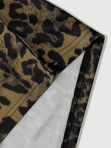 เสื้อยืดผู้ชายโอเวอร์ไซส์เสื้อสเวตเตอร์100% ผ้าโพลีเอสเตอร์พิมพ์ลายเสือดาวเสื้อยืดแขนดาว220กรัมสไตล์ฮิปฮอป - Product Image 3
