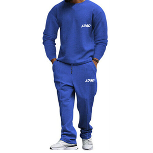 Conjunto Deportivo de Algodón Negro para Hombre, Sudadera con Cuello Redondo y Pantalones con Logotipo y Bolsillos Laterales, Marca Privada Trackstar OEM - Product Image 2