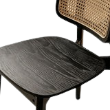 Silla de Comedor Moderna y Ecológica de Madera Maciza Alister con Respaldo de Ratán Único para Comedor - Product Image 2