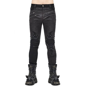 Pantalones Vaqueros de Moda para Hombre, Estilo Gótico Apocalíptico, con Cordones, Estilo Grunge, Negros, 2026 - Product Image 4