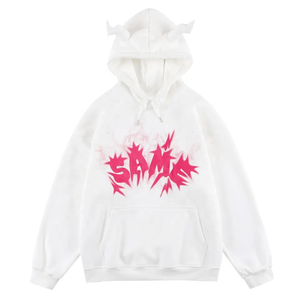 Sudadera con Capucha para Hombre, de Algodón 100%, Gruesa, Estampada, de Alta Calidad OEM, Estilo Casual, Urbano, para Invierno, con Cuernos - Product Image 6