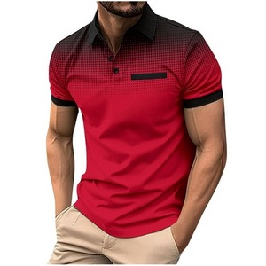 New 2025 Wholesale OEM Design Men's Summer Solid Knitted for Shirt High Quality Silk Screen Printed Short Sleeve <b>Golf</b> - Product Image 1
