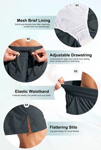 กางเกงขาสั้นวิ่งสำหรับผู้ชายกางเกงขาสั้นออกกำลังกายสำหรับเล่นกีฬาในยิมมีกระเป๋ามีซิป - Product Image 6