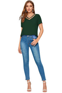 <b>Women</b> Regular Fit Indian T Shirt Trendy Knitting <b>Tops</b> <b>Women</b> Comfortable Regular Wear Formal Short <b>Tops</b> From Indian Boutique - Product Image 2