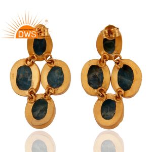 925อัญมณีสีเขียวธรรมชาติชุบทอง18K ทำด้วยมือผลิตตามสั่งผู้ผลิตเครื่องประดับ - Product Image 2