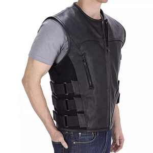 Gilet en cuir élégant de haute qualité pour hommes pour vêtements d'extérieur - Product Image 2