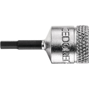 Llave de vaso hexagonal Gedore de 2.5 mm, inserto de 1/4 de pulgada, 6 puntas internas, 28 mm de longitud, color blanco - Product Image 1