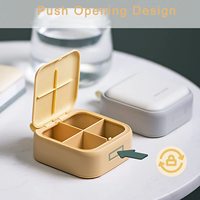 Nouveau design étui à pilules portable 4 grilles boîte à pilules nordique médicament tablette médecine support de stockage séparateur organisateur conteneur étui