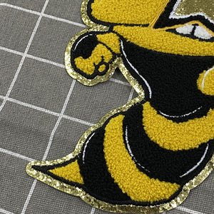 แผ่นเหล็กปักลายการ์ตูนรูปสัตว์รูปดาวคู่ผึ้งอัดความร้อนสำหรับติดเสื้อผ้าสติกเกอร์เสื้อผ้า - Product Image 3