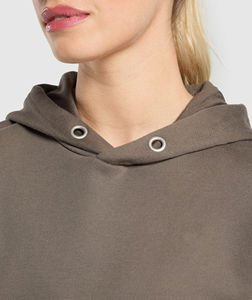 Novedad: Sudaderas de Invierno Tejidas Extra Grandes para Mujer, Color Sólido, Logotipo Personalizado en la Parte Delantera, Hombros Caídos, 100% Algodón, Ropa Urbana Ligera - Product Image 4