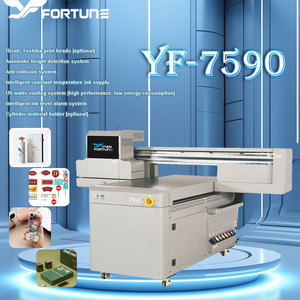 YF-7590 UV phẳng máy in với hệ thống chống va chạm khung thép cơ thể Sơ Yếu Lý Lịch in cúp điện cho thủy tinh kim loại Acrylic - Product Image 2