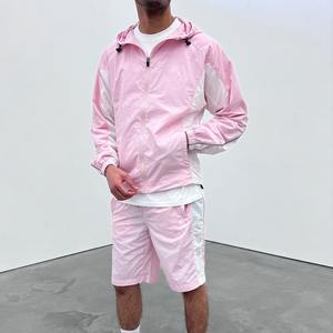 <b>Men's</b> Windbreaker <b>Shorts</b> <b>Set</b> Custom Logo Color Block Windbreaker Jacket <b>and</b> <b>Shorts</b> Nylon Sportswear <b>Set</b> for <b>Men</b> Tracksuits - Product Image 3