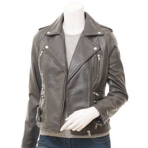 เสื้อแจ็คเก็ตหนังซาตินสำหรับผู้หญิง ฤดูใบไม้ร่วง-ฤดูหนาว มีซิป คอปกแบบพับได้ ระบายอากาศได้ดี ฟอกสีอย่างดี ในราคาที่คุ้มค่า - Product Image 3