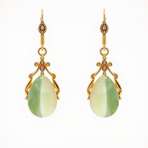 ต่างหูแฟชั่น925รูปหยดน้ำเงินสเตอร์ลิงประดับทองธรรมชาติแบบห้อย - Product Image 6