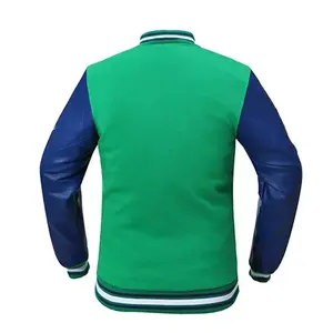 Chaqueta universitaria de cuero Vintage para hombre, abrigo con letras de béisbol con bordado de chenilla de lana y logotipo personalizado - Product Image 3