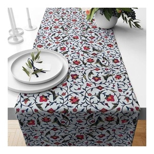 New Arrivals Multi Toned 100% Organic Cotton GOTS Certificate Most Popular Natural Wedding Customized <b>Table</b> <b>Runner</b> Unique Design - Product Image 2