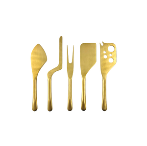 Ensemble de fromage en acier inoxydable de la meilleure qualité au design unique en métal doré pour la maison restaurant hôtel avec logo personnalisé - Product Image 4