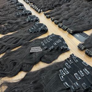 Extensions de cheveux noirs naturels 100% alignés sur les cuticules 20 pouces cheveux humains raides Thanh AN Extensions de cheveux - Product Image 5