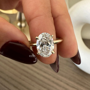 Elegante anillo de diamante CVD de corte ovalado cultivado en laboratorio para mujer, compromiso, boda, joyería fina, regalo nupcial, anillo llamativo de diseñador - Product Image 1