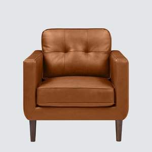 Shlok Contemporary Design Light Brown <b>Leather</b> Arm <b>Chair</b> <b>for</b> <b>Living</b> <b>Room</b> - Product Image 4