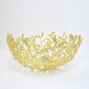 Bol en métal d'aluminium de forme ronde en forme de feuille Design Brown Finished Bowl Modern Home Serving Dry Fruits Decorative Ceramic Free Bowl - Product Image 6