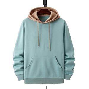 Men's Fine Quality 100% Cotton Plain Pullover <b>Hoodies</b> Winter Season Pullover Dual Colored Contrast Cotton <b>Fleece</b> <b>Hoodie</b> For Men - Product Image 3
