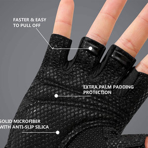 Custom Sport Workout Training Body Building Fitness Palm Fit Guantes Levantamiento de pesas Medio dedo Guantes para gimnasio - Product Image 4