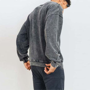 OEM/ODM Vêtements d'hiver Homme Sweat-shirts Logo personnalisé Sweat-shirts vintage délavés à l'acide Basics Impression Broderie Personnalisée - Product Image 5