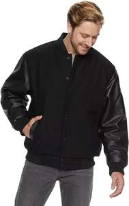 Chaqueta Universitaria de Invierno para Hombre, Estilo Bomber, Mezcla de Lana, 100% Algodón con Mangas de Cuero, Chaqueta Universitaria Letterman - Product Image 5