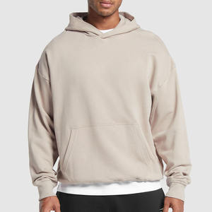 Sudaderas con capucha personalizadas para hombre caída hombro peso pesado alta calidad casual hombres Sudadera con capucha de gran tamaño 100% algodón pullover sudaderas con capucha - Product Image 1