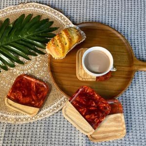 Wood Epoxy <b>Table</b> <b>Coaster</b> Durable and Stylish Mats & Pads for <b>Table</b> Protection <b>Coaster</b> and Gifted Use Item - Product Image 6