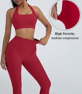 ชุดโยคะสตรีแบบสั้นแห้งเร็วระบายอากาศได้ดีชุด2ชิ้นสำหรับผู้หญิงราคาสมเหตุสมผลบริการ OEM - Product Image 1