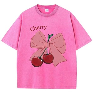 Flocage T-shirts haute qualité 100% coton lavage à l'acide séchage rapide Anti-boulochage solide blanc à manches courtes col rond femmes T-Shirts - Product Image 3