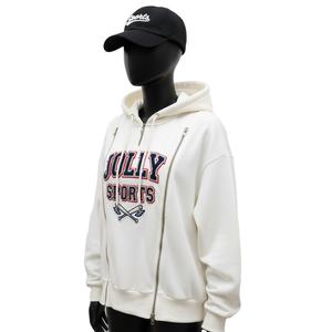 Women <b>Zipper</b> <b>Hoodie</b> Premium Brushed Fleece Fabric GSM <b>Red</b> Blue Color Block Panels Custom Sublimation Logo Basics <b>Zipper</b> <b>Hoodie</b> - Product Image 3