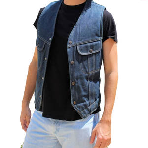 Meilleures ventes Gilet en jean sans manches pour hommes, fabriqué en usine, gilet en jean respirant et confortable pour adultes - Product Image 1