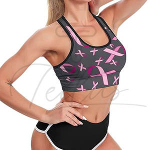 เสื้อชั้นในแบบเรเซอร์แบ็คสำหรับผู้หญิงไซส์ใหญ่ ระบายอากาศได้ดี น้ำหนักเบา ดีไซน์เรียบง่าย พร้อมโลโก้ด้านหน้า รองรับการออกกำลังกายโยคะได้ดี - Product Image 5