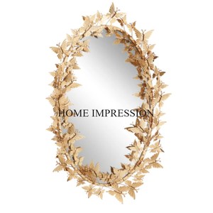 Nueva tendencia patrón llegada Material de calidad Superior hecho forma ovalada hogar y oficina espacio pared decorativo diseño único espejo - Product Image 3