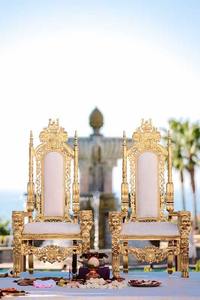 เก้าอี้เจ้าบ่าวเจ้าสาวมีปีกดีไซน์เนอร์เก้าอี้มีปีกสีทองแกะสลักมีสไตล์ - Product Image 2